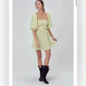 For Love & Lemons Chrysanthemum
Mini Dress in Lemonade